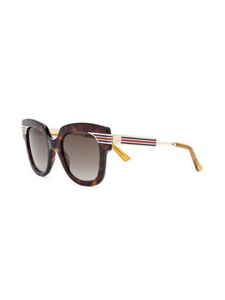 Brown Square Logo - Gucci Eyewear square logo sunglasses £346 - Shop Online - Fast ...