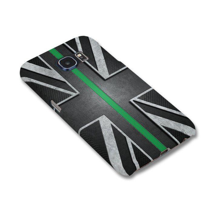 White and Green Line Logo - Green Line Flag (Black & White) Mobile Phone Case. UK Cop Humour