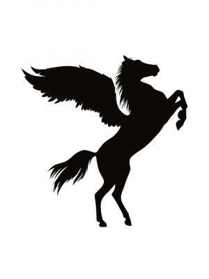 Horse with Wings Logo - Decals - Aspire black horse with wings silhouette wall sticker | Myntra