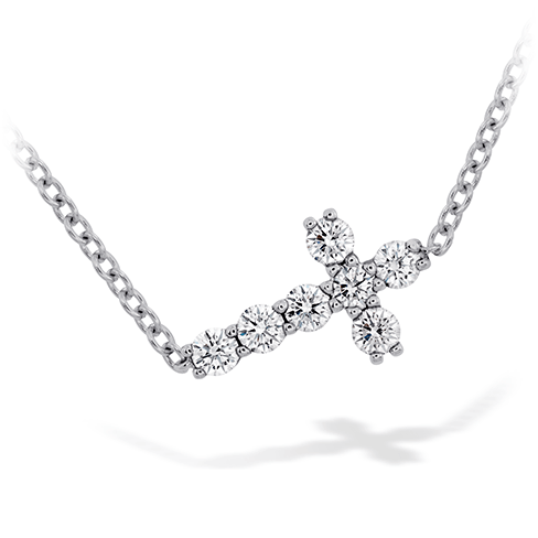 Sideways Diamond Logo - Charmed Horizontal Diamond Cross Necklace - Lucido Fine Jewelry