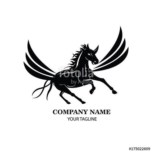 Horse with Wings Logo - Pegasus Logo, Horse with Wings Brand Identity Stock image