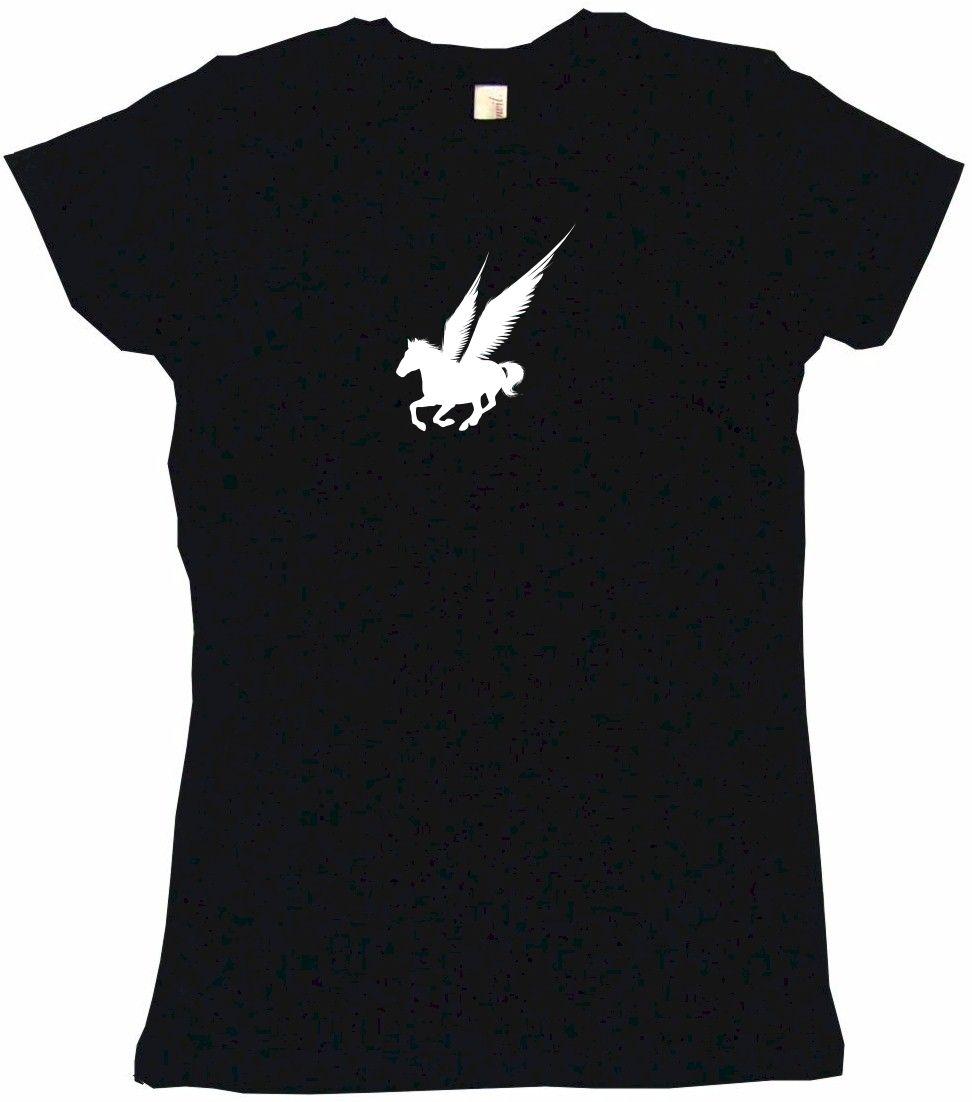 Horse with Wings Logo - Pegasus Horse With Wings Logo Womens Tee Shirt Pick Size Color ...
