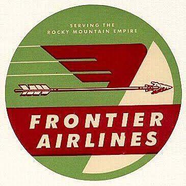 A Green and Red Airline Logo - Amazing vintage logo for frontier airlines. Beautiful Typography