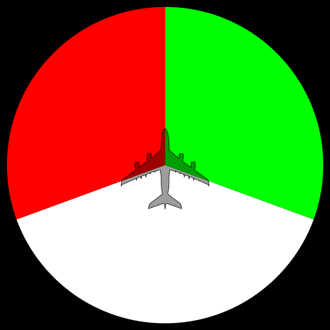 A Green and Red Airline Logo - Why is white light more visible than red and green on this Cessna