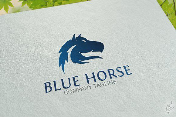 Blue Horse Logo - Blue Horse Template Logo Templates Creative Market