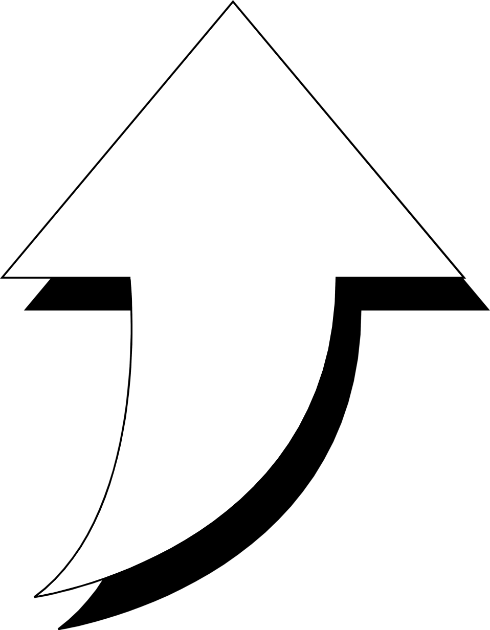 curved arrow white