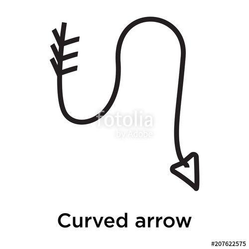 Curved Arrow Logo - Curved arrow icon vector sign and symbol isolated on white ...