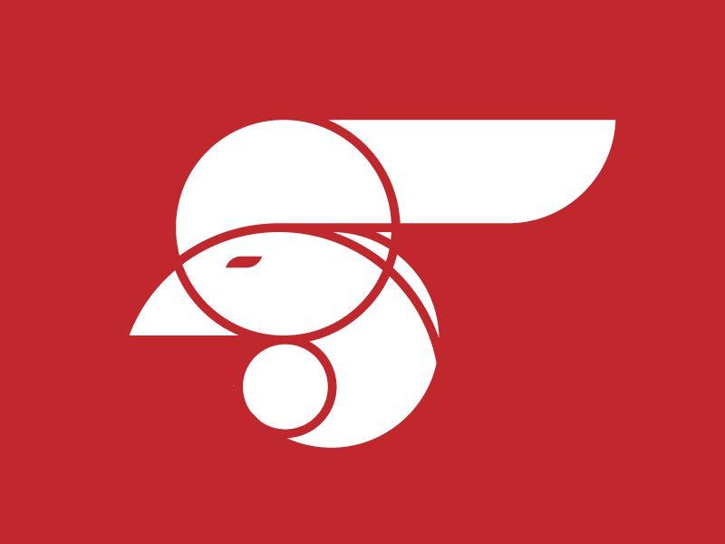 Red Lines Bird Logo - birds logo
