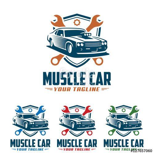 Vintage Auto Sales Logo - Muscle car logo, retro logo style, vintage logo Stock image