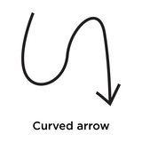 White Curved Arrow Logo - Curved arrow icon vector sign and symbol isolated on white ...