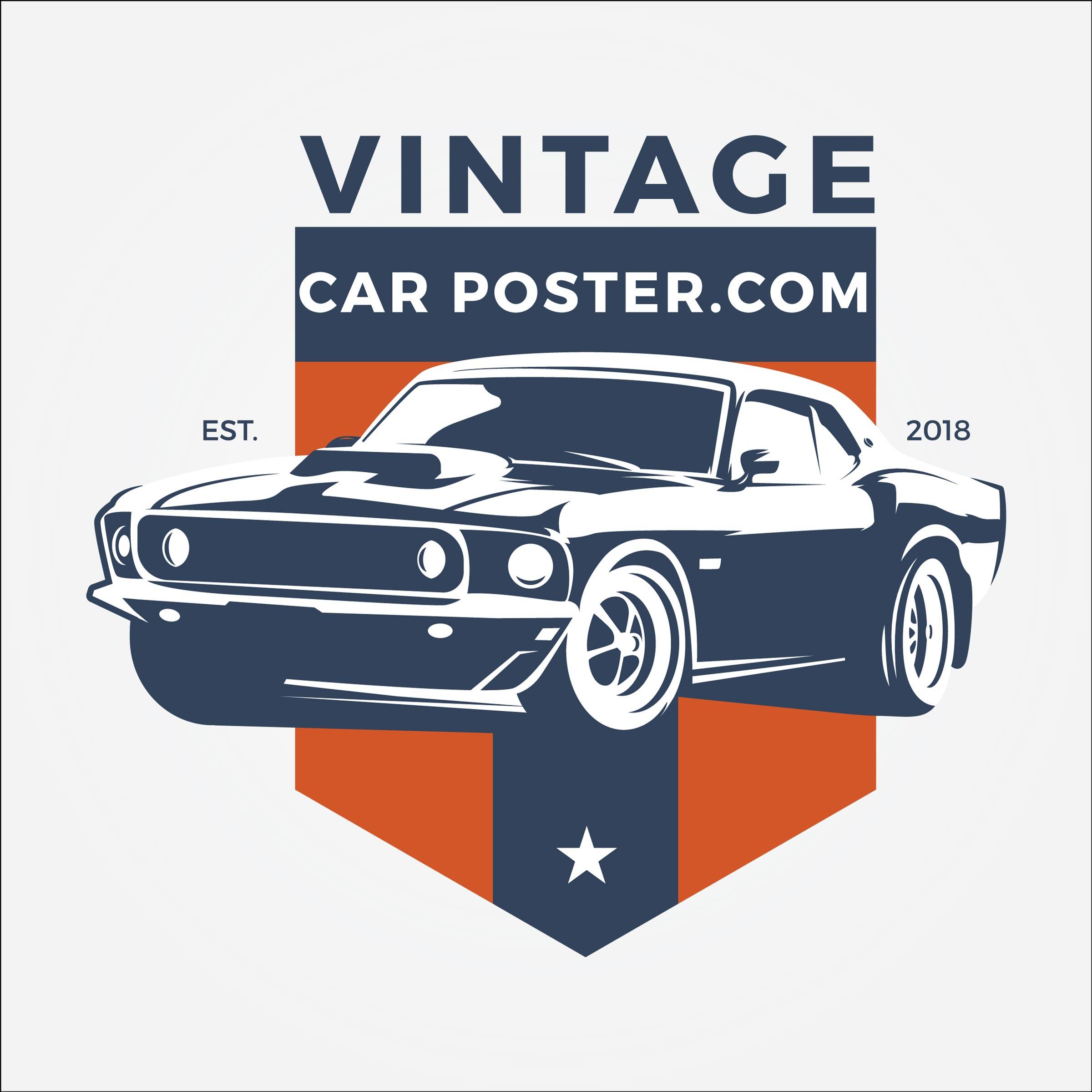 Vintage Auto Sales Logo - Branding for the Vintage Car Poster- with classic look