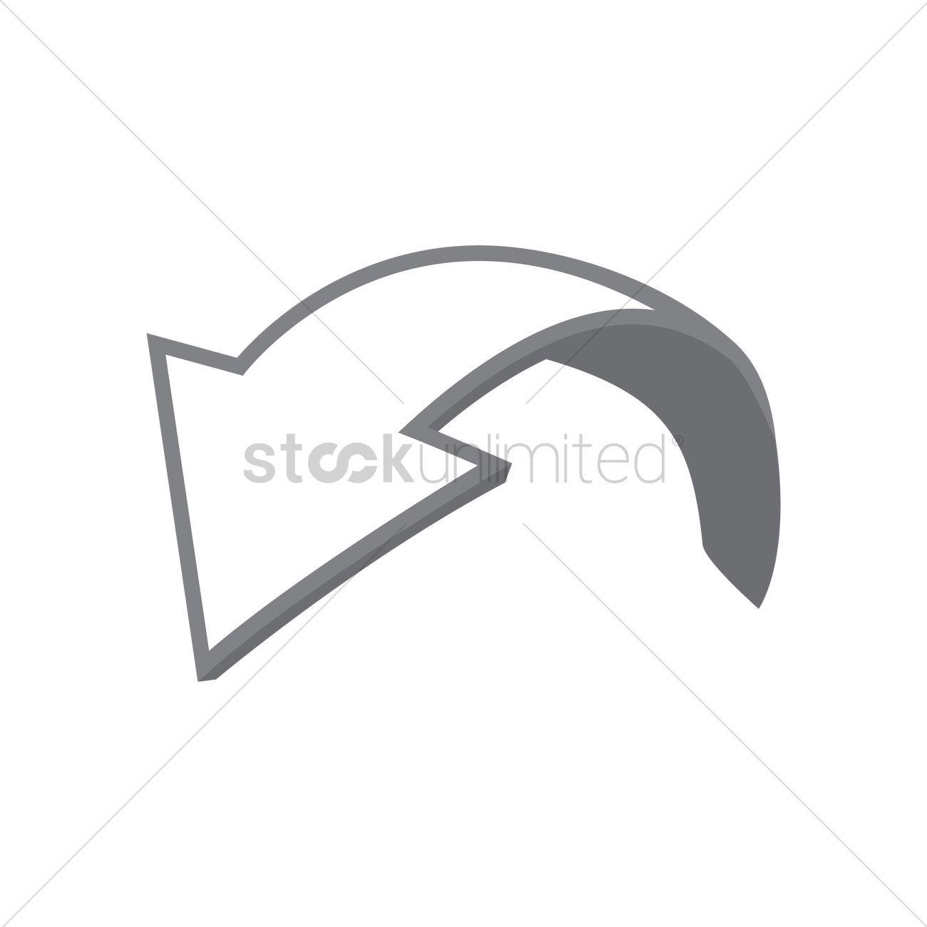 White Curved Arrow Logo - Curved arrow Vector Image