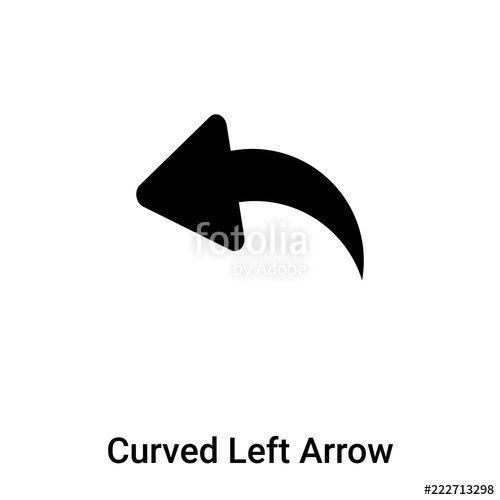 White Curved Arrow Logo - Curved Left Arrow icon vector isolated on white background, logo