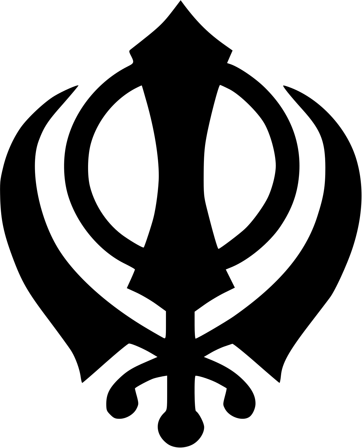 Black Symbol Logo - Khanda (Sikh symbol)