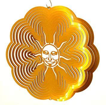 Yellow Sun Person Logo - Amazon.com : Yellow Sun Flower Wind Spinner, Metal Yard Art