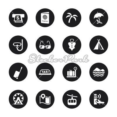2 Black Circle S Logo - Travel and Vacation Icon Set 2 Circle Series