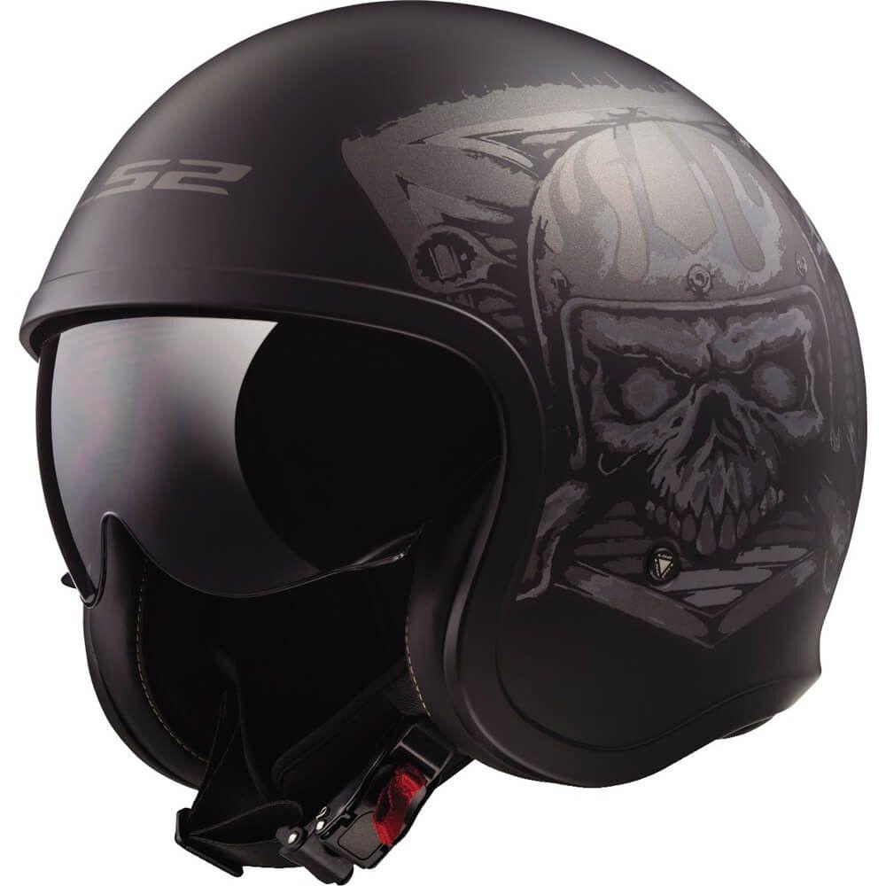 Spitfire Skull Logo - LS2 OF599 Spitfire Skull Rider Open Face Helmet - ChapMoto.com