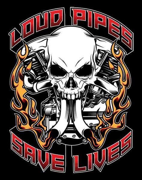 Spitfire Skull Logo - T-shirt - Loud Pipes Save Lives Spitfire #HarleyDavidsonChoppers ...