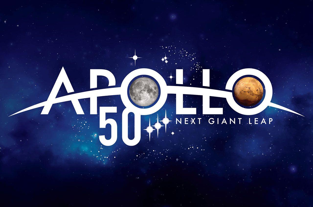 NASA Moon Logo - NASA reveals logo for 50th anniversary of Apollo moon missions