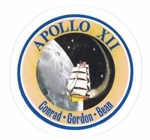 NASA Moon Logo - APOLLO 12 STICKER Moon Landing Space Program Logo 3” U.S. NASA