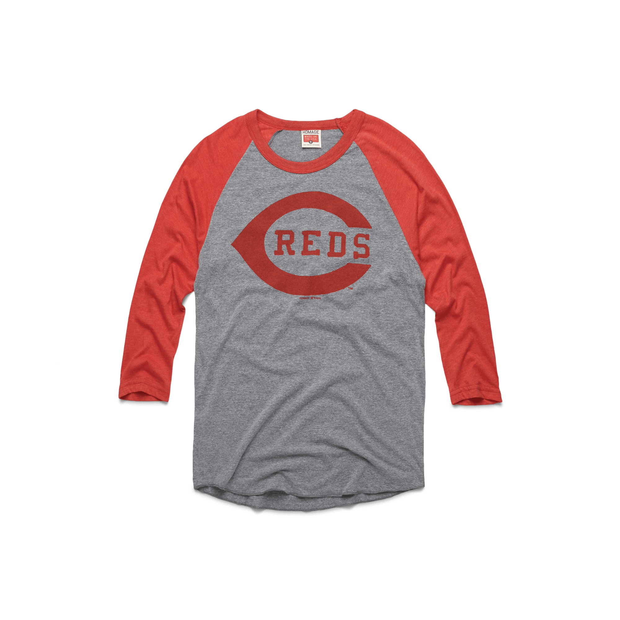 Reds Logo - Cincinnati Reds Logo Raglan Retro MLB Baseball T-Shirt – HOMAGE