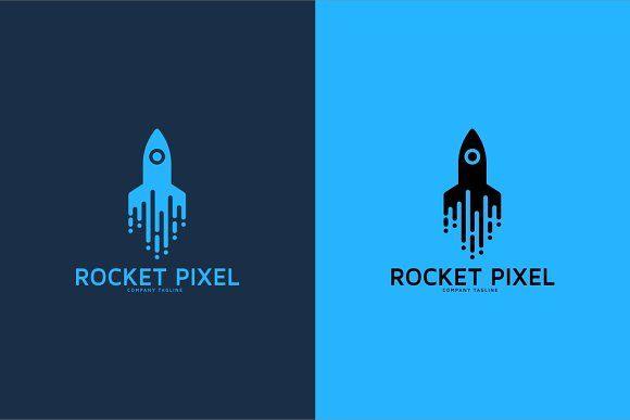 Pixel Logo - Rocket Pixel Logo Design Template ~ Logo Templates ~ Creative Market