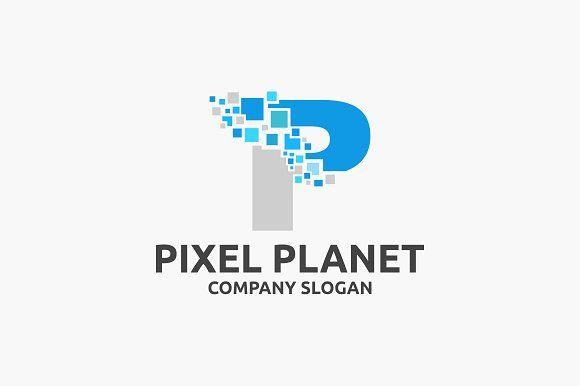 Pixel Logo - Pixel Planet ~ Logo Templates ~ Creative Market