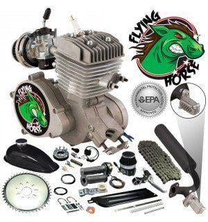 Flying Horse Motor Logo - Flying Horse 66/80cc EPA Approved Silver Angle Fire 2-Stroke Bicycle ...