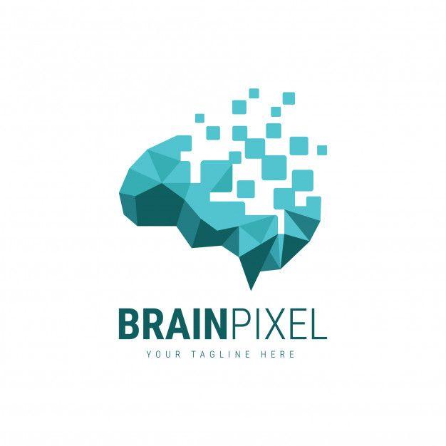 Pixel Logo - Brain pixel logo Vector