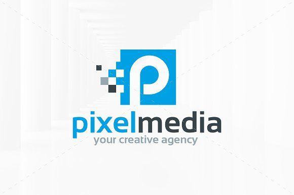 Pixel Logo - Pixel Media P Logo Logo Templates Creative Market