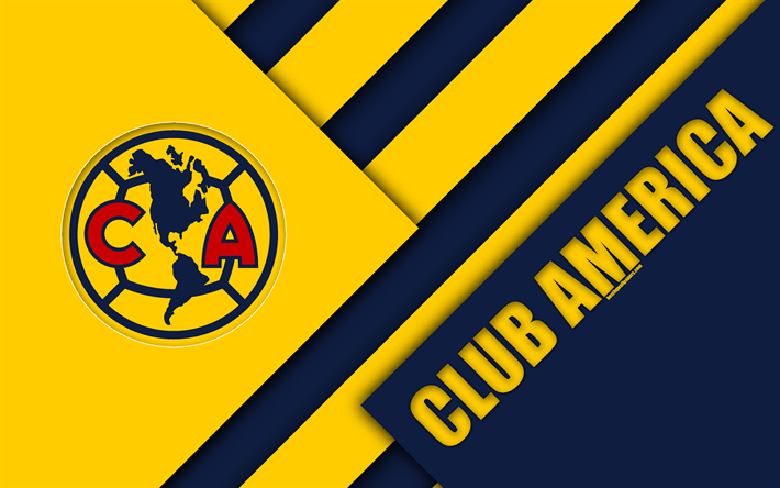 American Blue and Yellow Logo - Download wallpaper Club America, 4k, Mexican Football Club