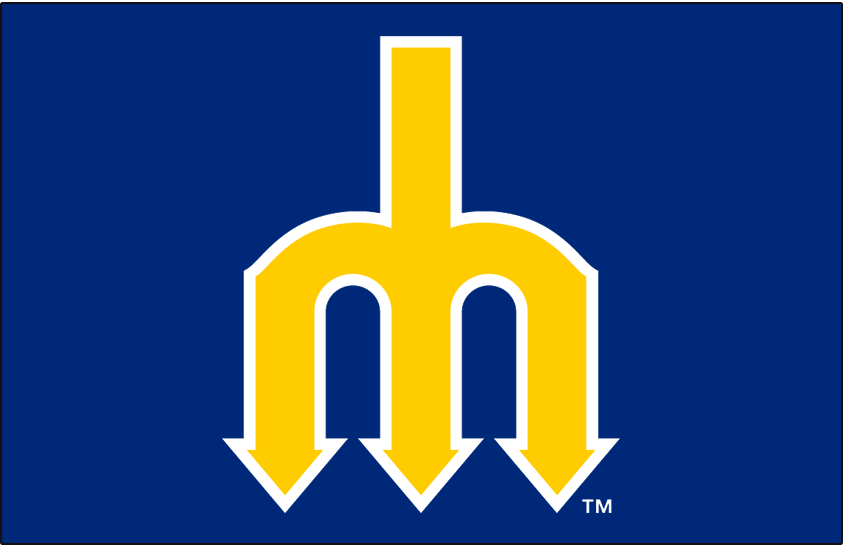 American Blue and Yellow Logo - Seattle Mariners Cap Logo League (AL) Creamer's