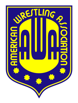 American Blue and Yellow Logo - American Wrestling Association