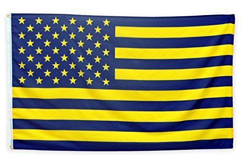 American Blue and Yellow Logo - Amazon.com : Pointview Flags Maize and Blue American Flag