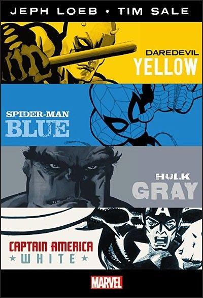 American Blue and Yellow Logo - MARVEL KNIGHTS Daredevil Yellow, Spider Man Blue, Hulk Gray, Captain