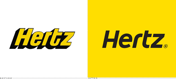 Hertz Logo - Brand New: Hertz Loses its Shadow