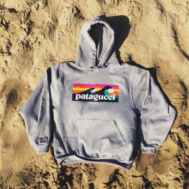 Patagonia Clothing Logo - New Brand “Patagucci” is a play on the Classic Patagonia Logo