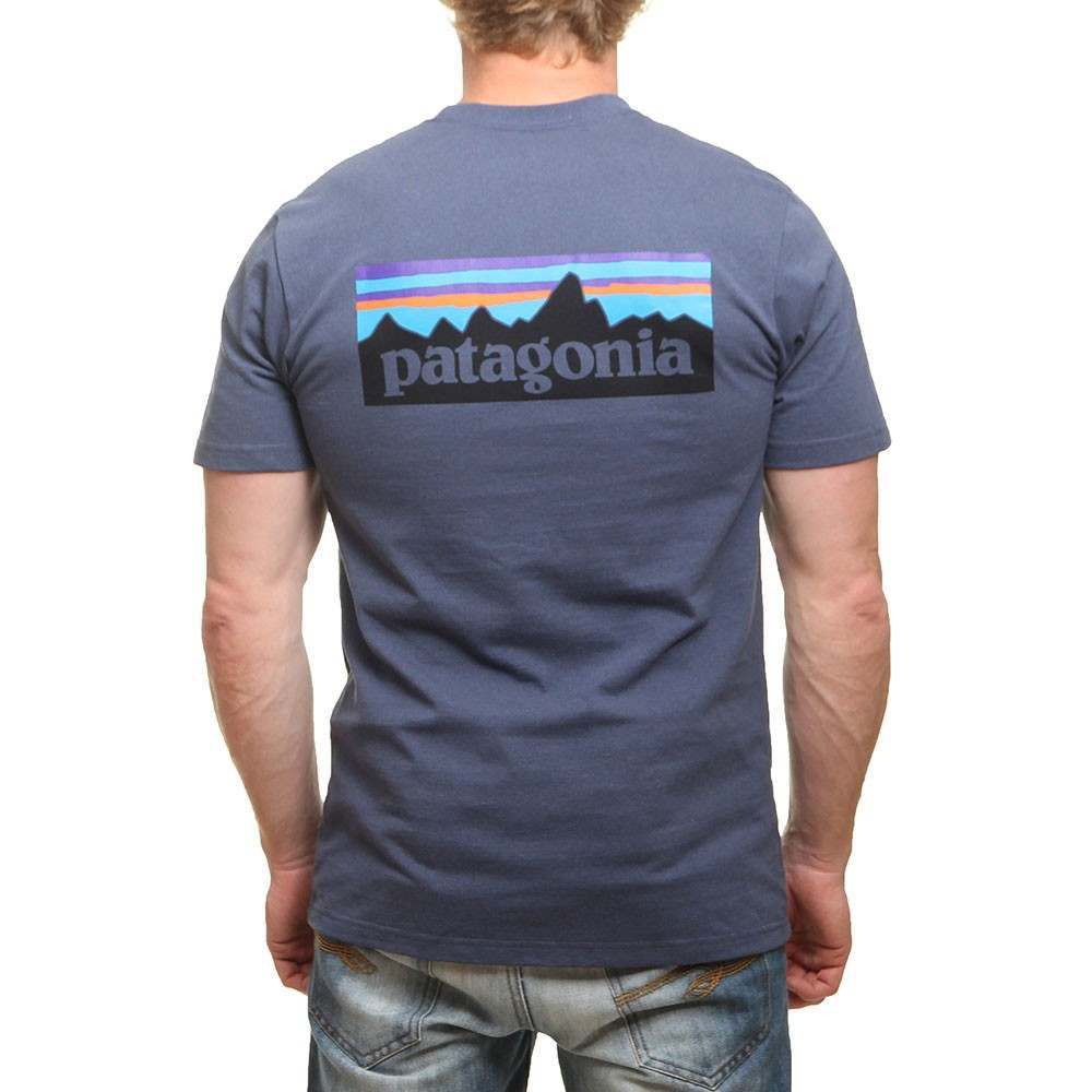 Patagonia Clothing Logo - Patagonia P6 Logo Tee Dolomite Blue at Shore.co.uk