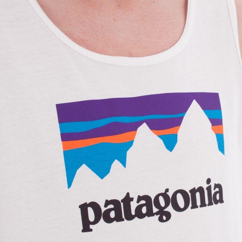 Patagonia Clothing Logo - Patagonia Shop Sticker Cotton Tank Top (White)