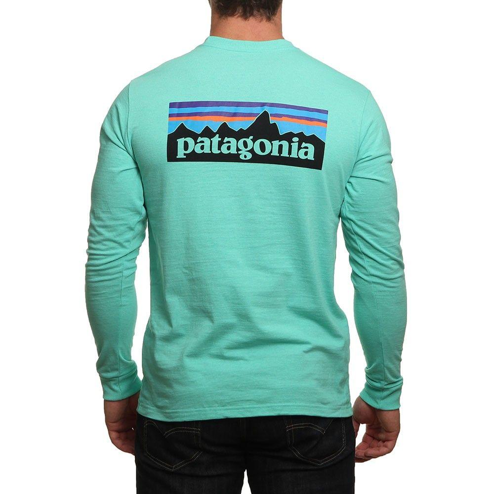Patagonia Clothing Logo - Patagonia P6 Logo Long Sleeve Top Vjosa Green at Shore.co.uk