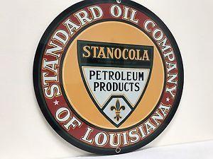Standard Oil Company Logo - Standard Oil Company Of Louisiana Stanocola Gas Gasoline metal Round ...