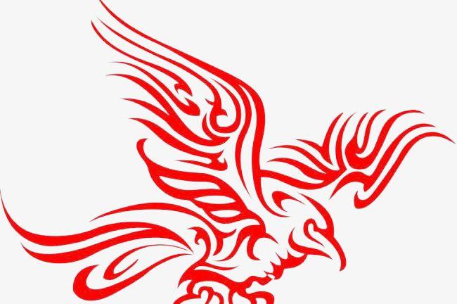 Red Lines Bird Logo - Red Lines Hawks Pull Material Effect Element Free, Red Line, Red