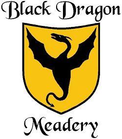 Yellow and Black Dragon Logo - Black Dragon Meadery Logo with Name 250x284 - The Magical Realm