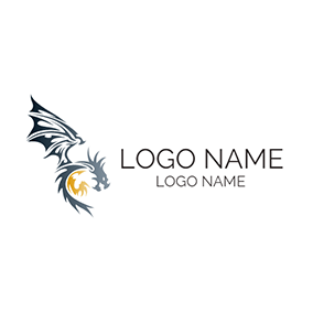 Yellow and Black Dragon Logo - Free Dragon Logo Designs | DesignEvo Logo Maker