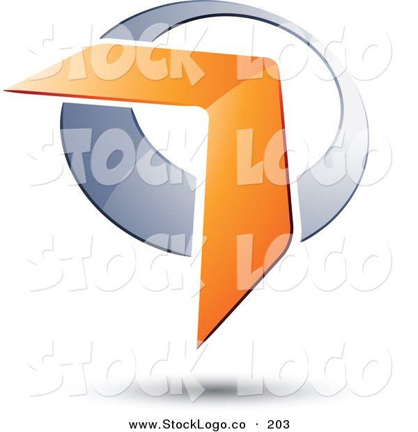 Orange Boomerang Logo - 3d Vector Logo of a Pre-Made Logo of an Orange Boomerang or Arrow ...