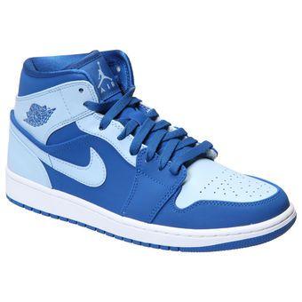 Baby Blue Jordan Logo - Men's Royal/Light Blue Air Jordan 1 Mid Shoes | shoes | Pinterest ...