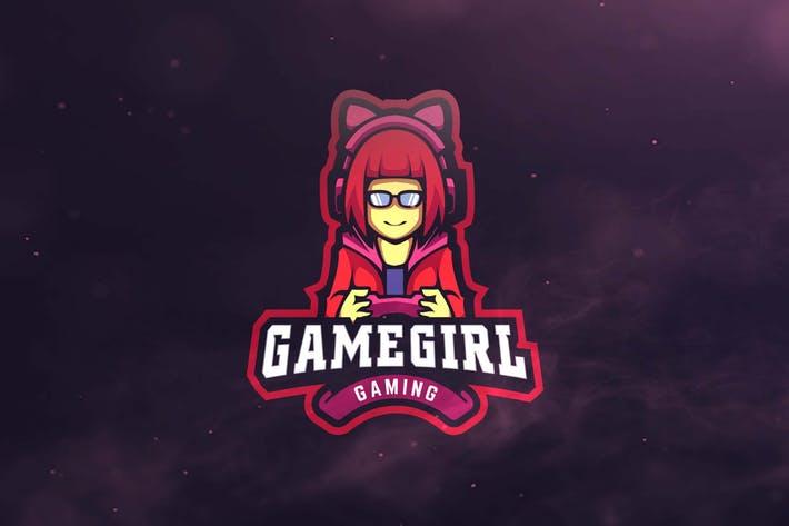 Transparent Girl Gamer Logo Maker