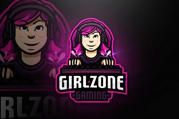 Gamer Girl Mascot Logo