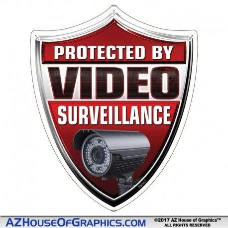 Red Shield Vehicle Logo - sticker, decal, security system, video, camera, warning
