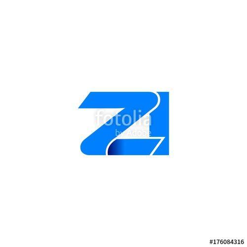 Zi Logo - zi logo initial logo vector modern blue fold style